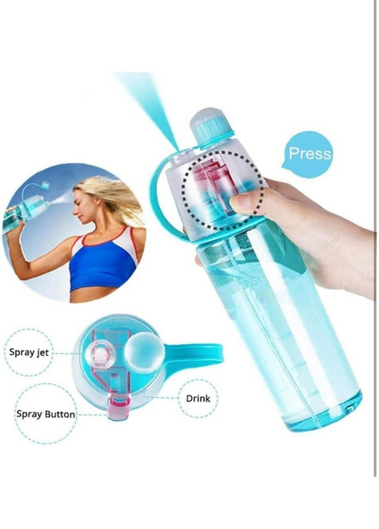 AVIARA™ Multipurpose New B. Mist Spray Water Bottle for Outdoor Sports and Gym, Cycling, Camping & Hiking (600 ML, Pack of 1), Multicolor