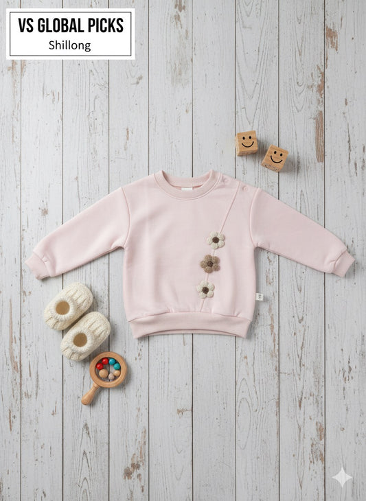 πΌ Baby Cozy Floral Sweatshirt β Soft Cream (Unisex)