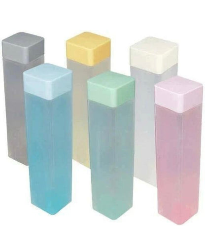 Frosty Plastic Food Grade Fridge Square Water Bottle Gift Set(6 pieces, 1L,Assorted) | 950 milliliter