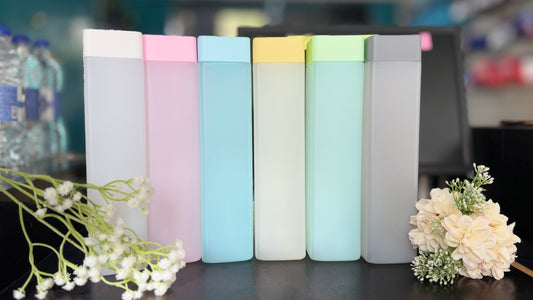 Frosty Plastic Food Grade Fridge Square Water Bottle Gift Set(6 pieces, 1L,Assorted) | 950 milliliter