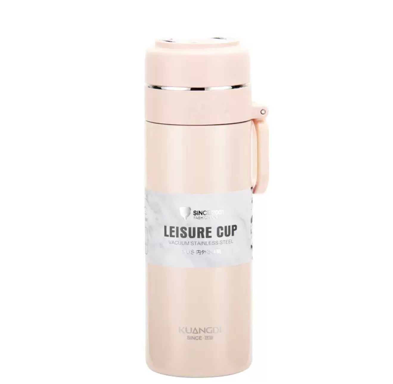 Kuangdi 5032 Insulated Cup, 304 Stainless Steel Straight Cup with Portable Steel Ring, Portable and Easy to Carry.