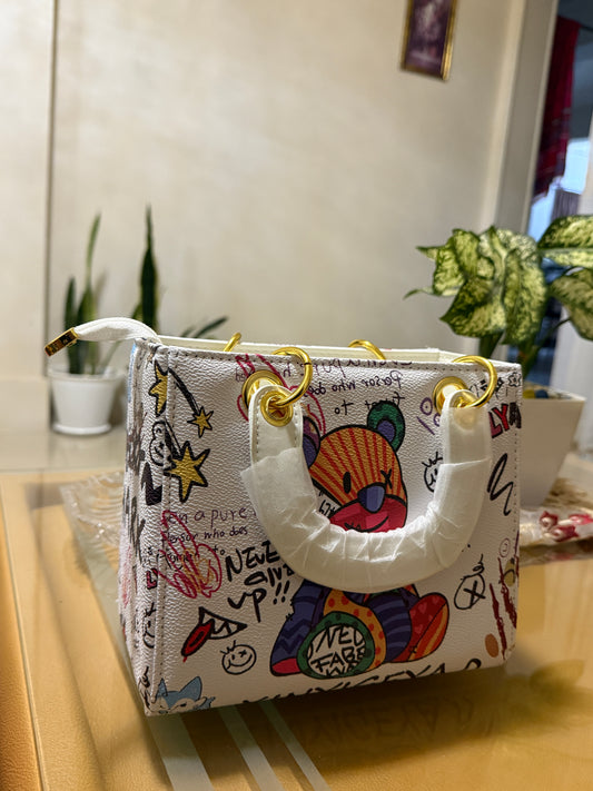 Teddy print bag