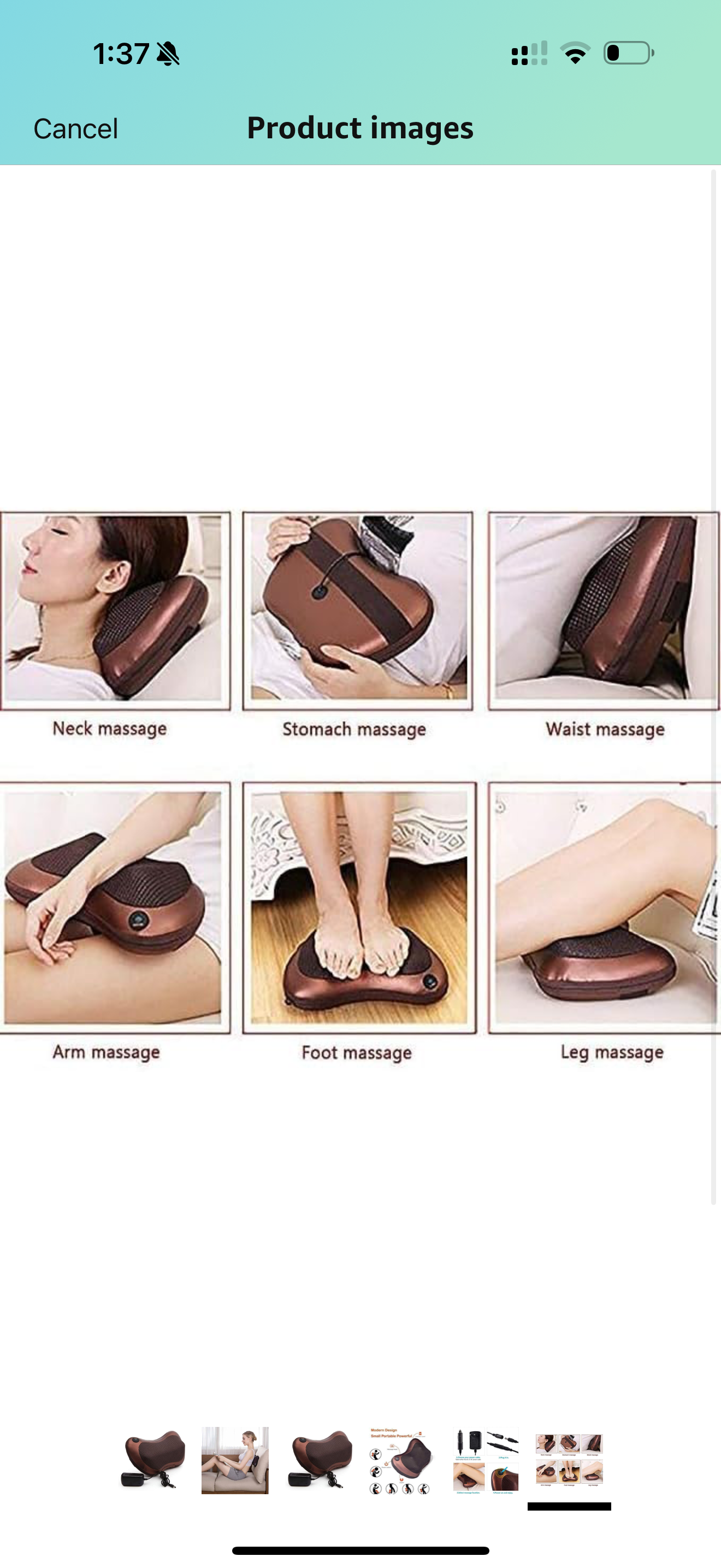 TECHOCEAN FAB ™ Electronic Massage Pillow Massager Cushion – Heated Back and Neck Massage for Car, Home, and Office