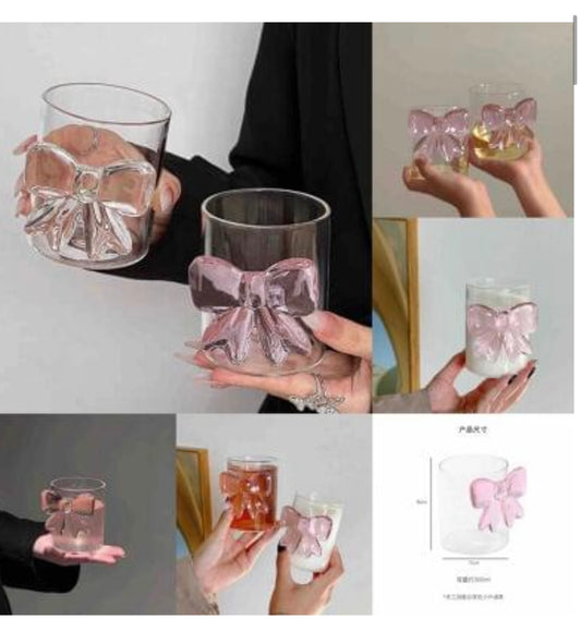 Bow glass mug