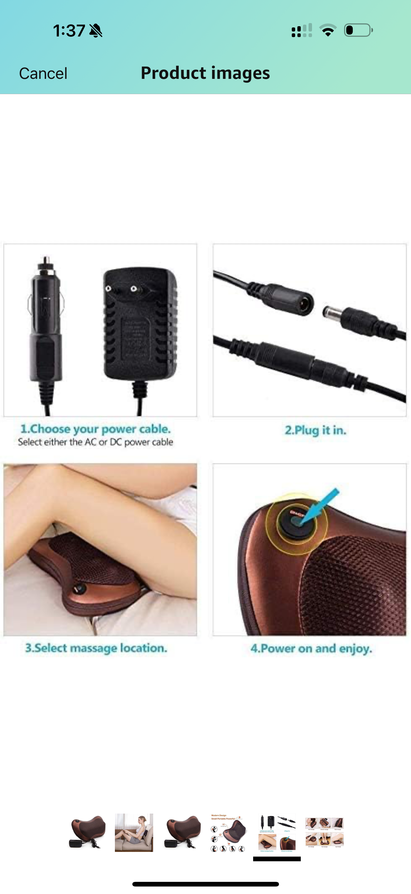 TECHOCEAN FAB ™ Electronic Massage Pillow Massager Cushion – Heated Back and Neck Massage for Car, Home, and Office