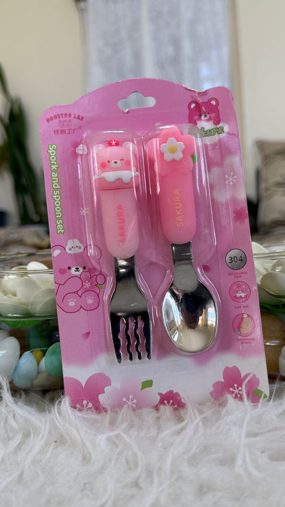 Spork and spoon set for kids