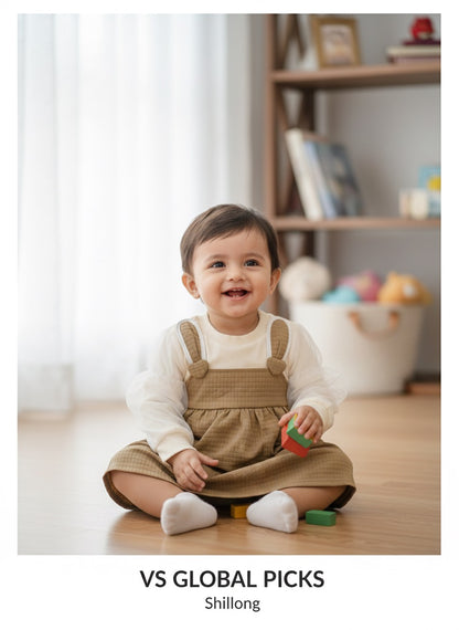 Trendy Suspender Baby Girl Frock with Full Sleeves MA221