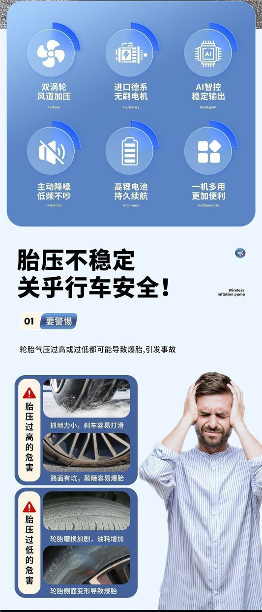 Portable air pump car plugin (pump tyre)