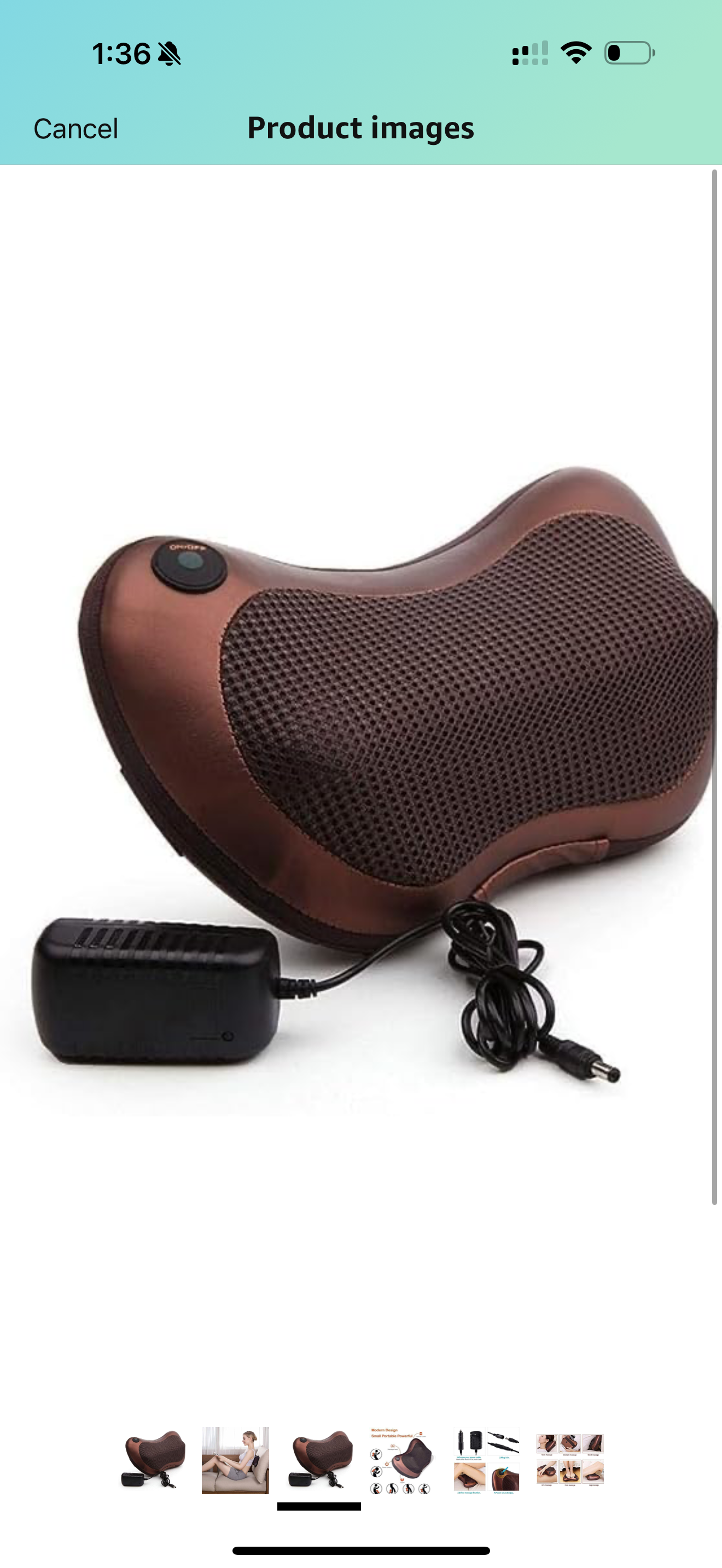 TECHOCEAN FAB ™ Electronic Massage Pillow Massager Cushion – Heated Back and Neck Massage for Car, Home, and Office