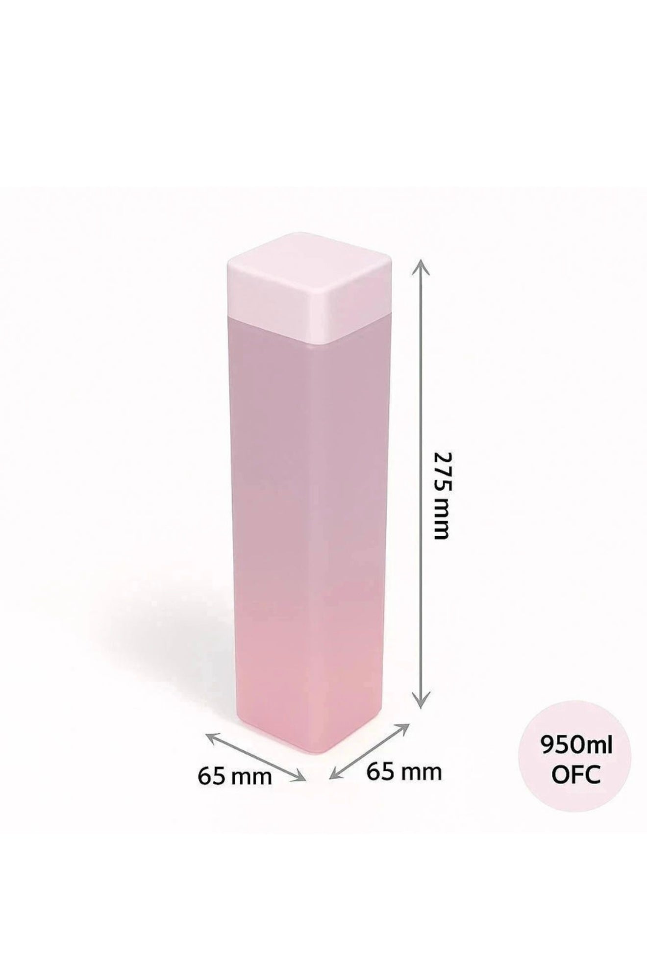 Frosty Plastic Food Grade Fridge Square Water Bottle Gift Set(6 pieces, 1L,Assorted) | 950 milliliter