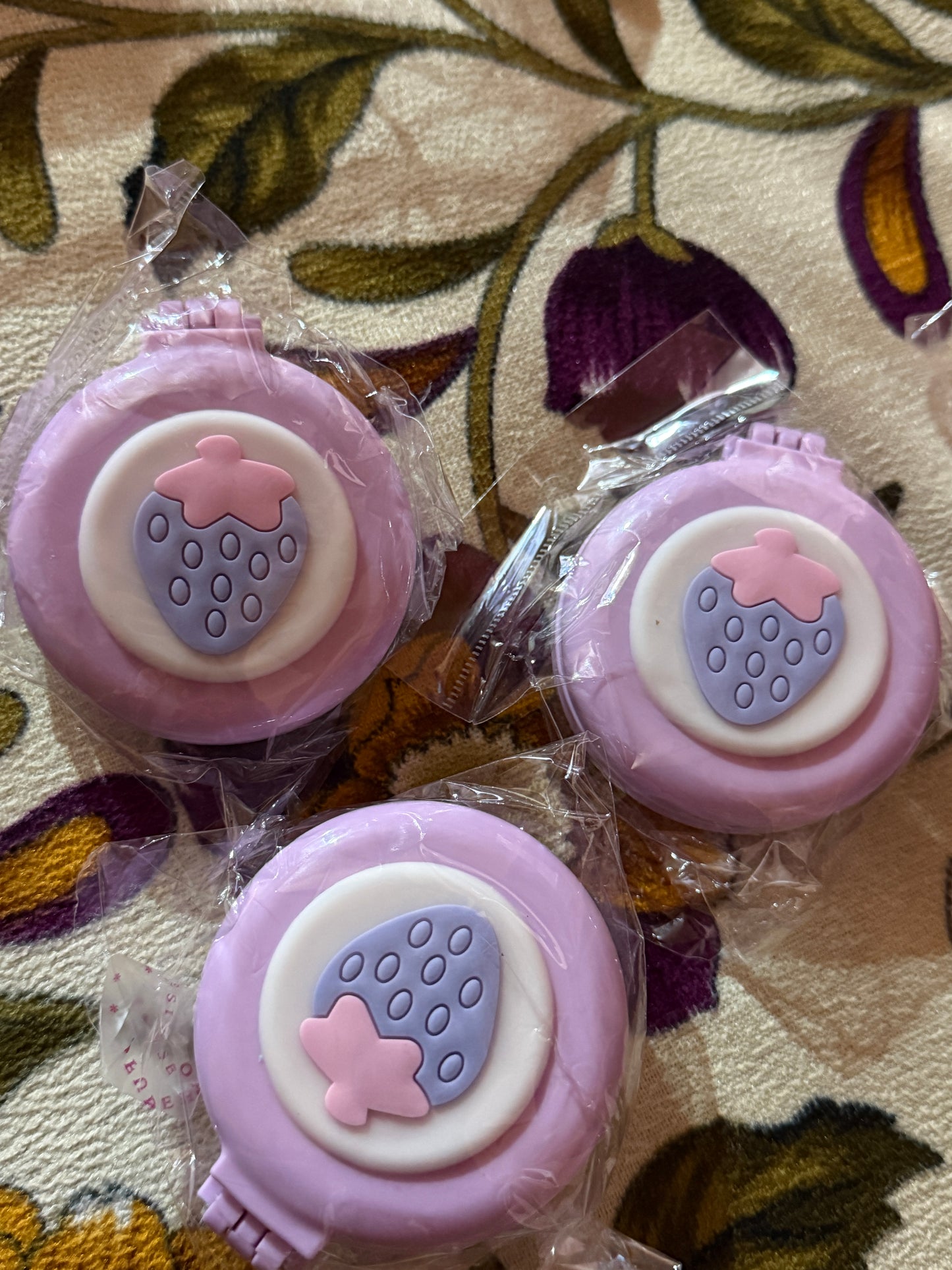 Cartoon Printed Mini Mirror Comb