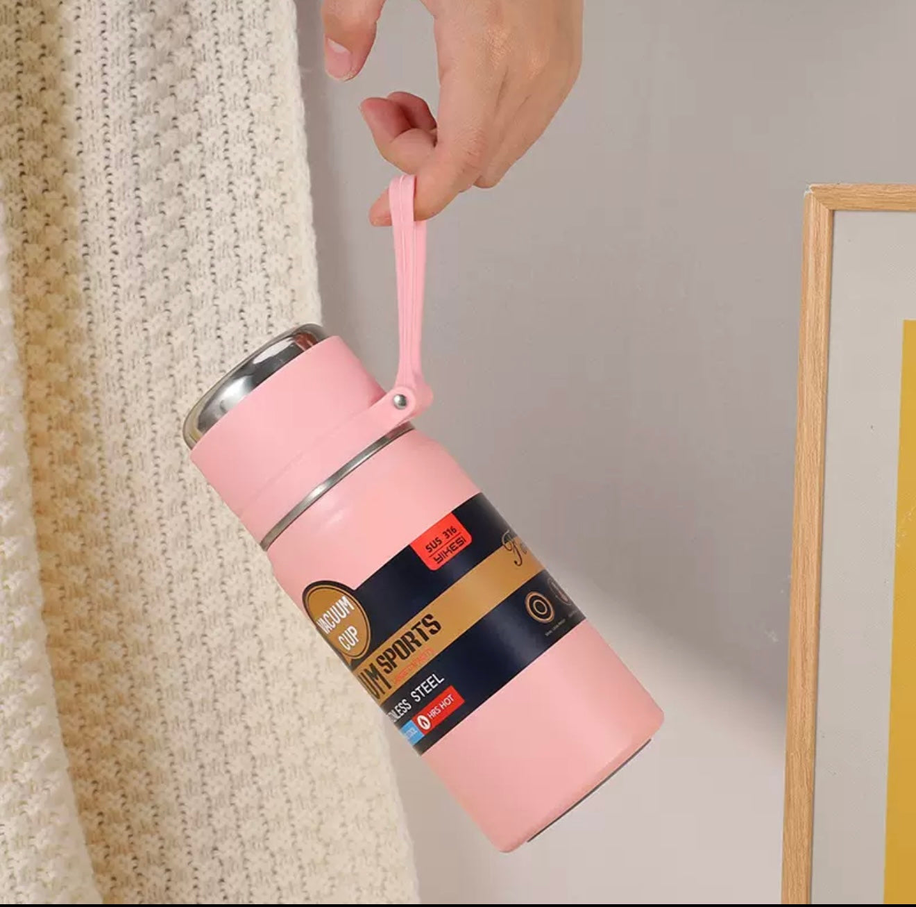 Steel Lid 316 Stainless Steel Thermal Insulation Intelligent Temperature Display Cup Large Capacity Portable Direct Drinking Vacuum Thermal Insulation Sports bottle