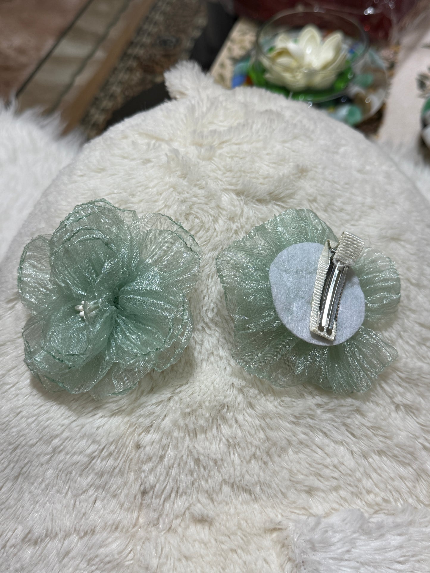 Super Fairy Princess Style
Tulle Camellia Flower Hair Clip for
Girls -845121429372